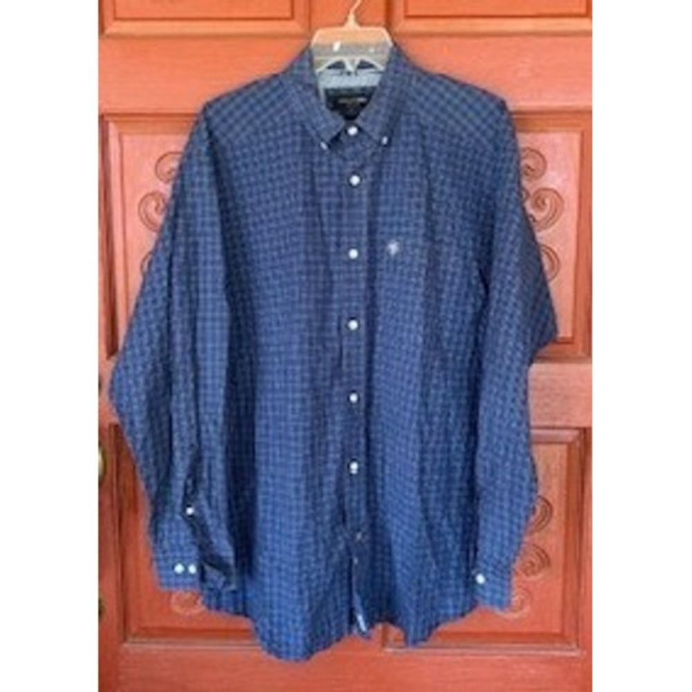 Ariat Pro Series Mens Shirt Blue Plaid Long Sleeve Button Down Western Rodeo XL